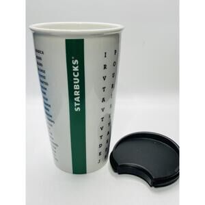 2016 Starbucks Ceramic Travel Mug Word Search 12 oz with Lid